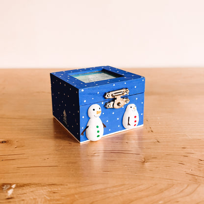 Small Folksy Wooden Box with Winter Design