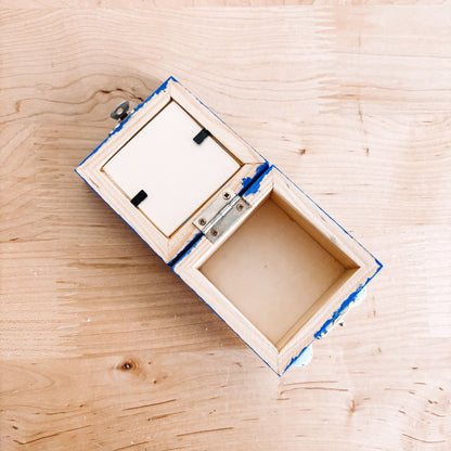 Small Folksy Wooden Box with Winter Design