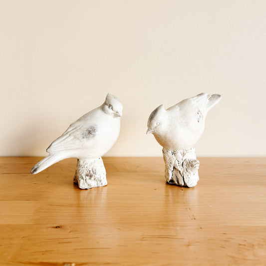 White Glitter Ceramic Birds (set of 2)