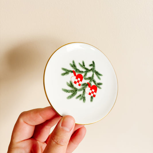 Bing & Grondahl Denmark Porcelain Plate with Festive Design