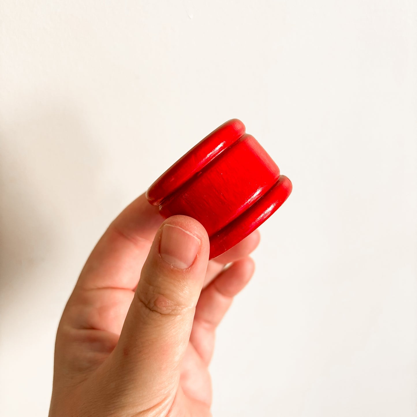 Wooden Christmas Holiday Napkin Rings - Red (set of 6)