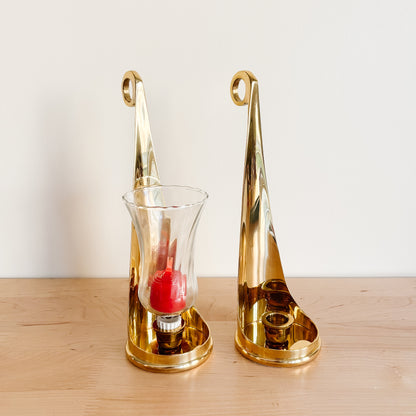 Partylite Hampton Brass Taper Candle Holders (set of 2)