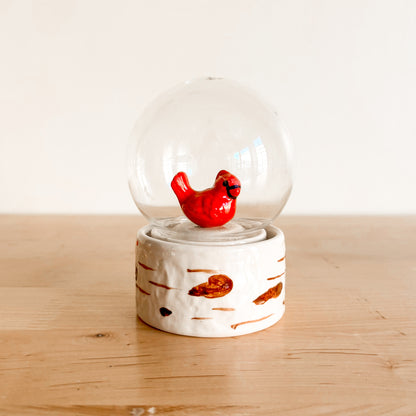 Salt & Pepper Shakers - Cardinal Snow Globe