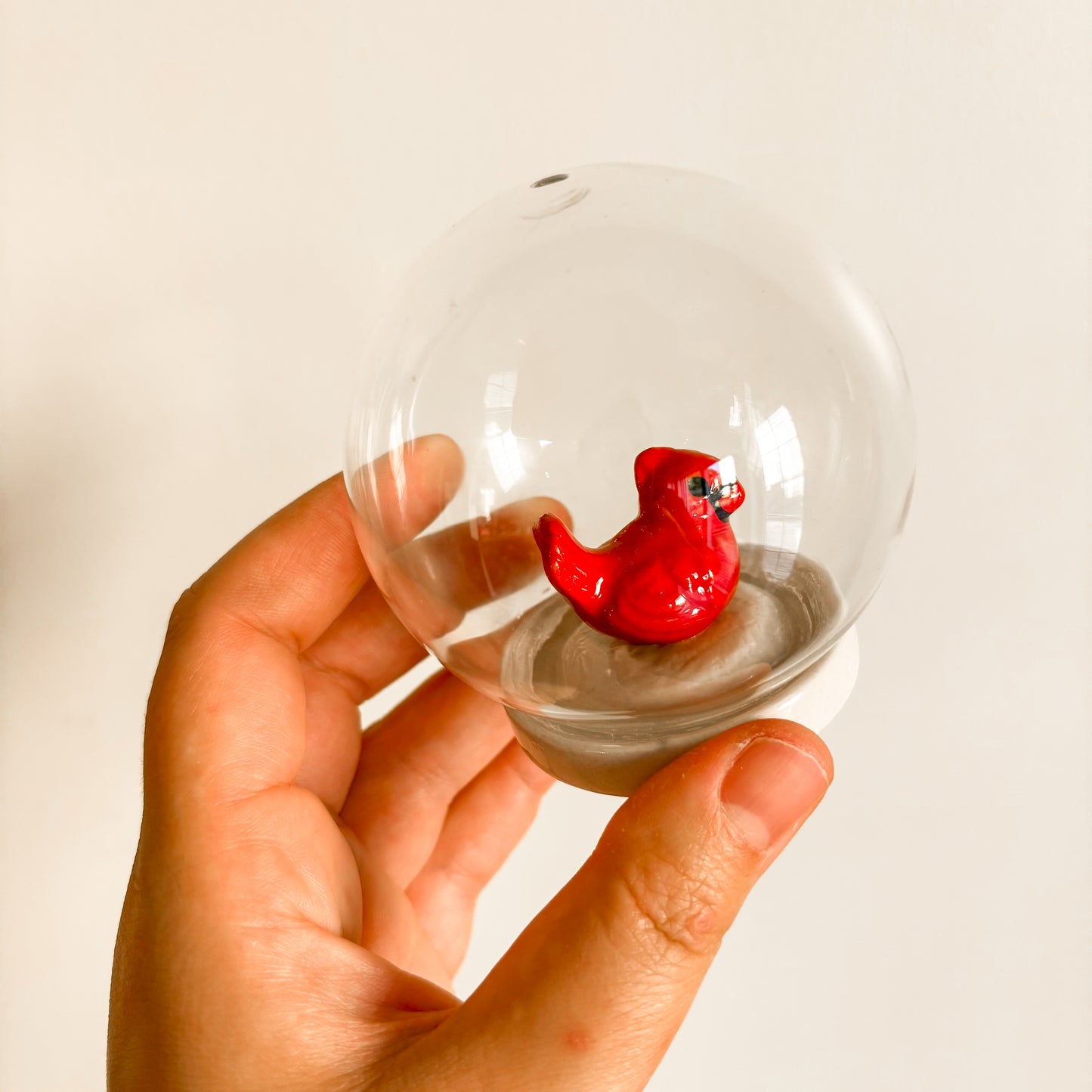 Salt & Pepper Shakers - Cardinal Snow Globe