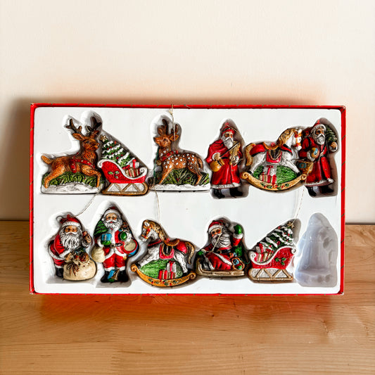 Ornament - Danson Decor Santa Claus and Sleighs (set of 11)
