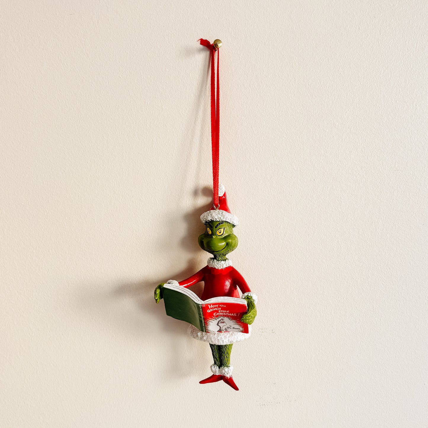 Ornament - Santa Grinch Reading Book