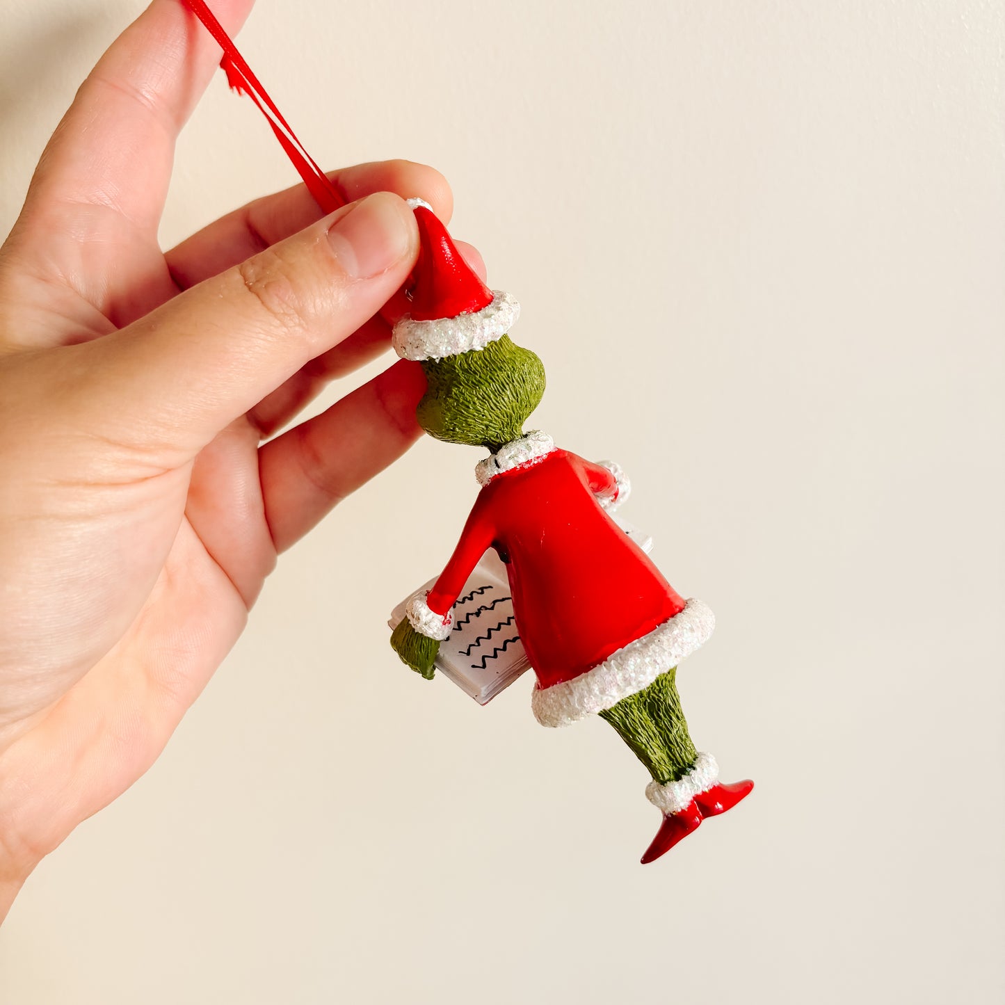 Ornament - Santa Grinch Reading Book