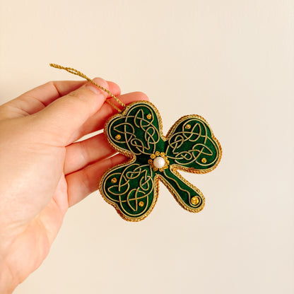 Ornament - Gold and Green Irish Shamrock