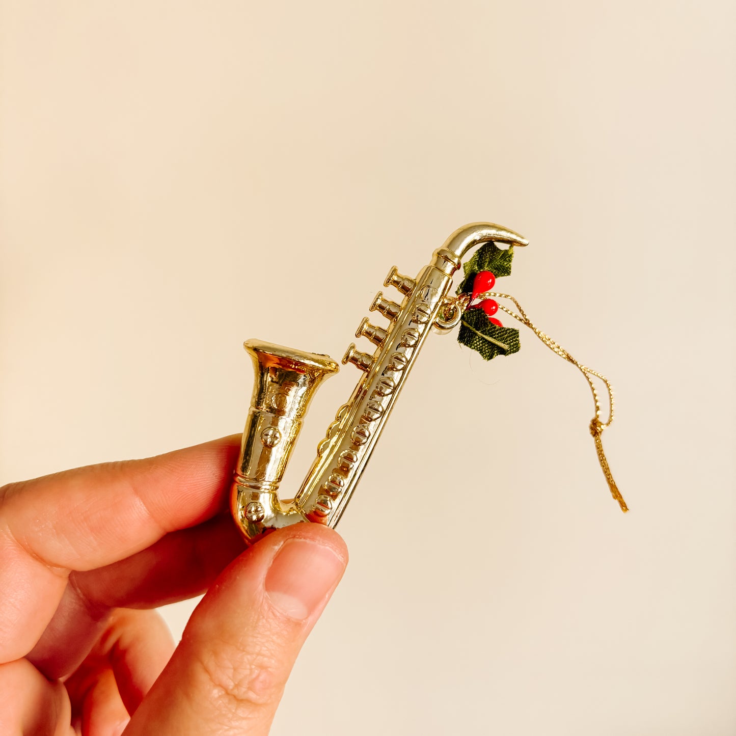 Ornament - Gold Music Notes and Saxophone (set of 4)