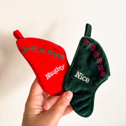 Ornament - Naughty and Nice Fabric Stockings