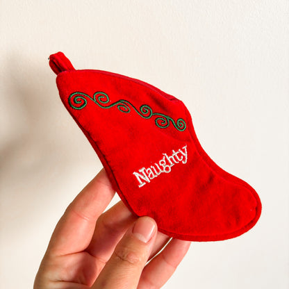 Ornament - Naughty and Nice Fabric Stockings