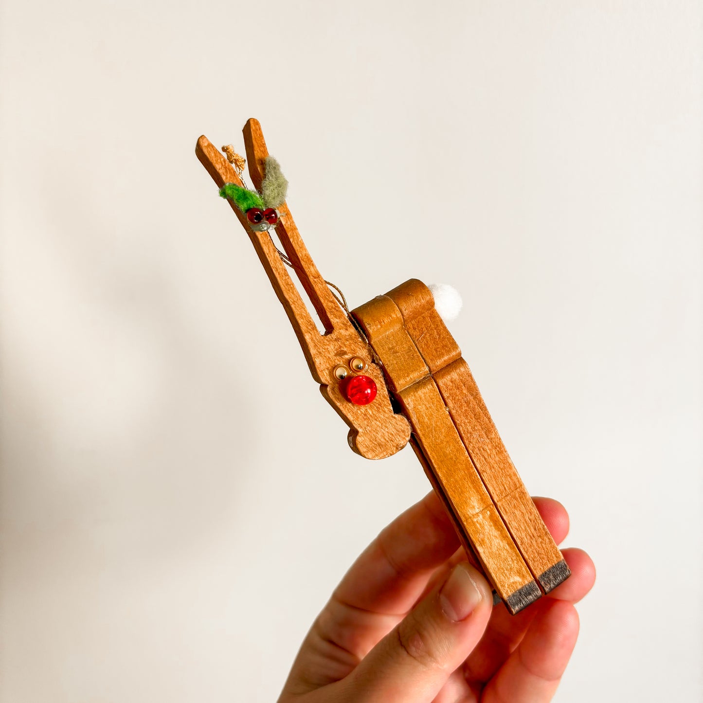 Ornament - Handmade Clothespin Christmas Reindeer (set of 3)