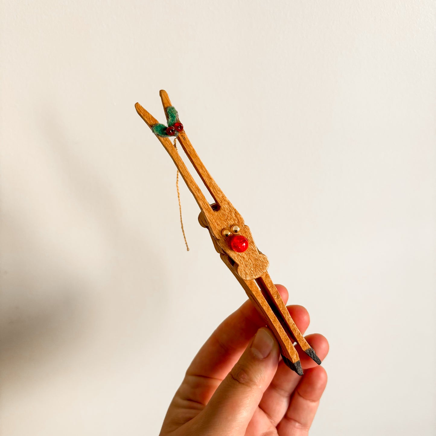 Ornament - Handmade Clothespin Christmas Reindeer (set of 3)