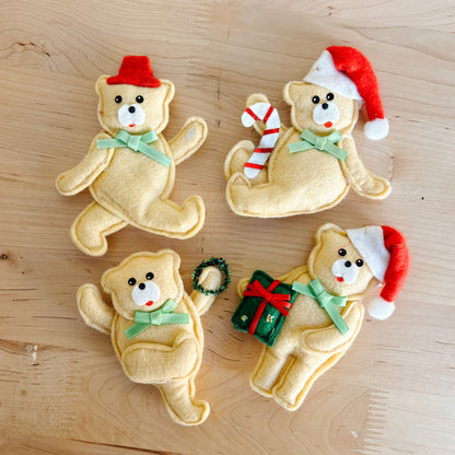 Ornament - Festive Felt Bears (set of 4)