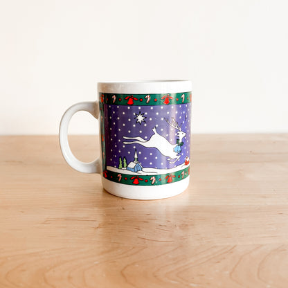 Holiday Mug - Blue Snowy Night Reindeer