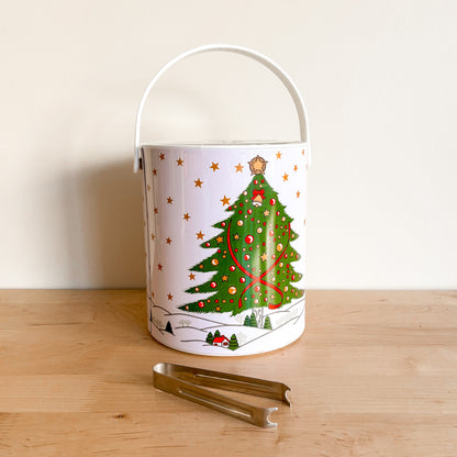 1980s Christmas Tree Plastic Ice Bucket