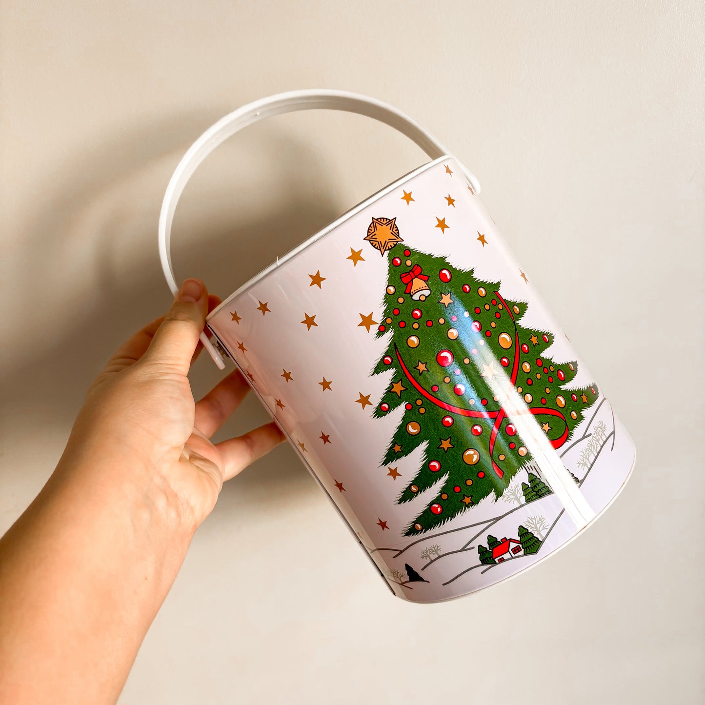 1980s Christmas Tree Plastic Ice Bucket