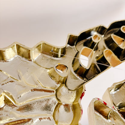 Vintage Molded Plastic "Merry Christmas" Gold Sign