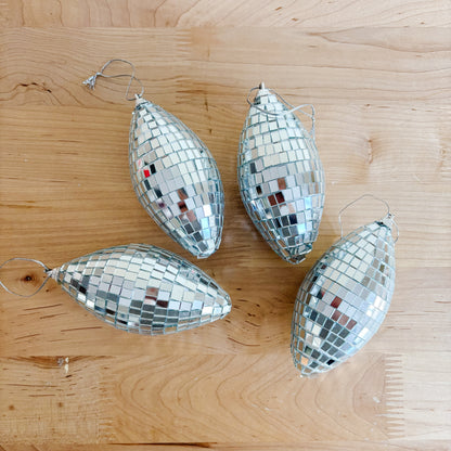 Ornament - Disco Mirrored Teardrop (set of 4)