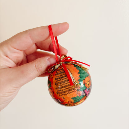 Ornament - Musical Teddy Bears with Bows (set of 5)