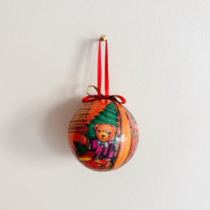 Ornament - Musical Teddy Bears with Bows (set of 5)