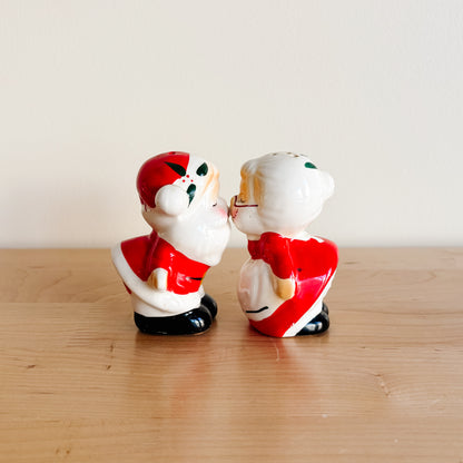 Salt & Pepper Shakers - Kissing Santa & Mrs. Claus Couple