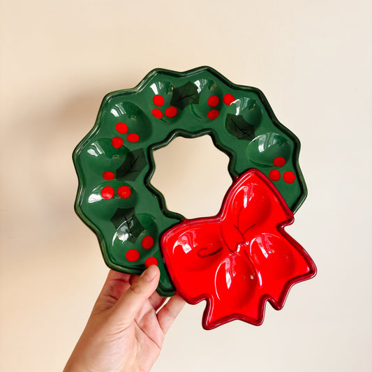 Boston Warehouse Christmas Wreath Deviled Egg Plate