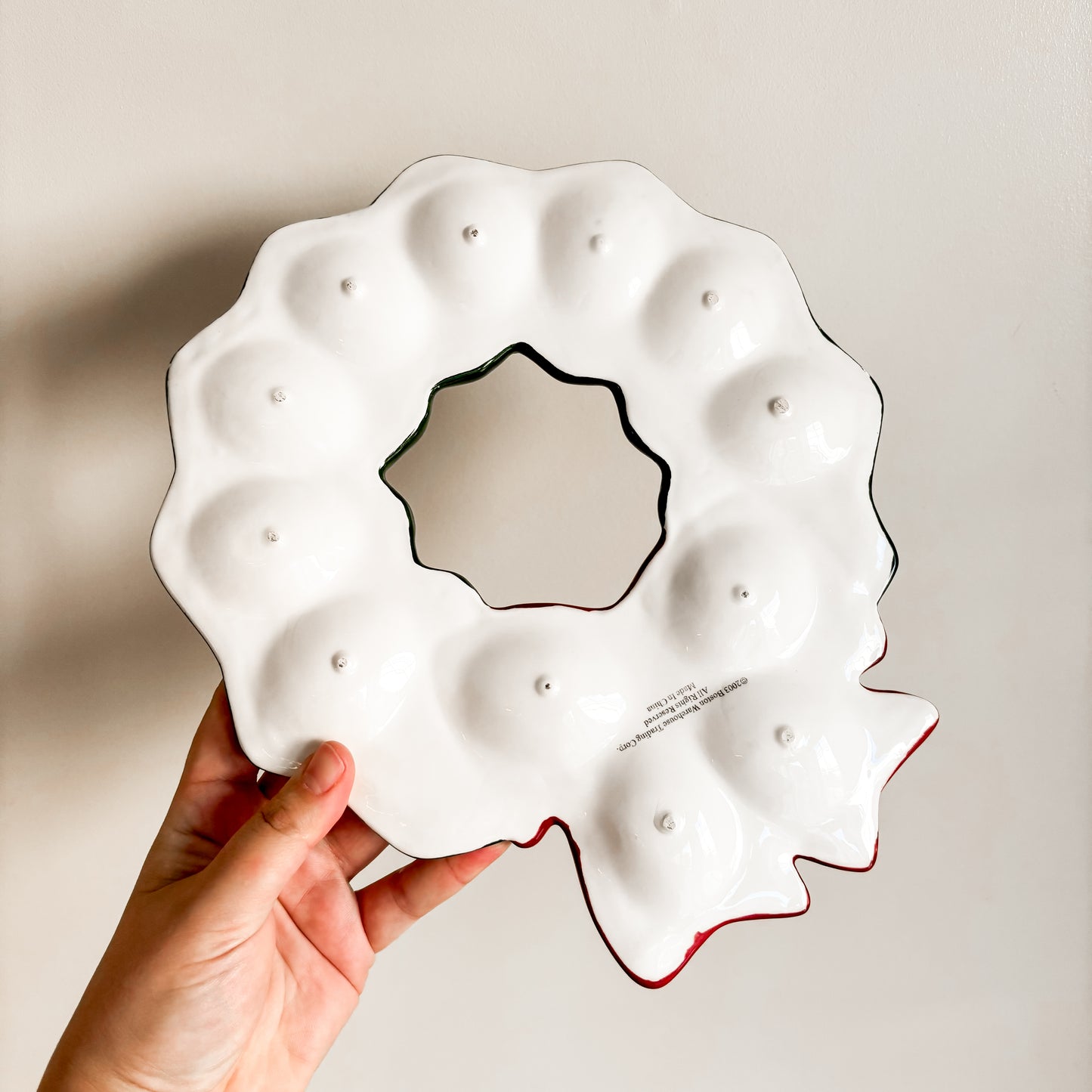 Boston Warehouse Christmas Wreath Deviled Egg Plate