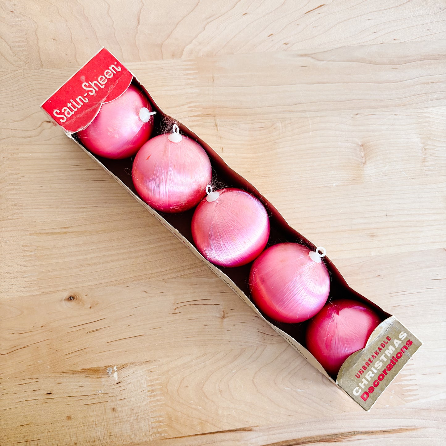 Ornament - Alderbrook Satin-Sheen Pink Satin Ornaments (set of 5)