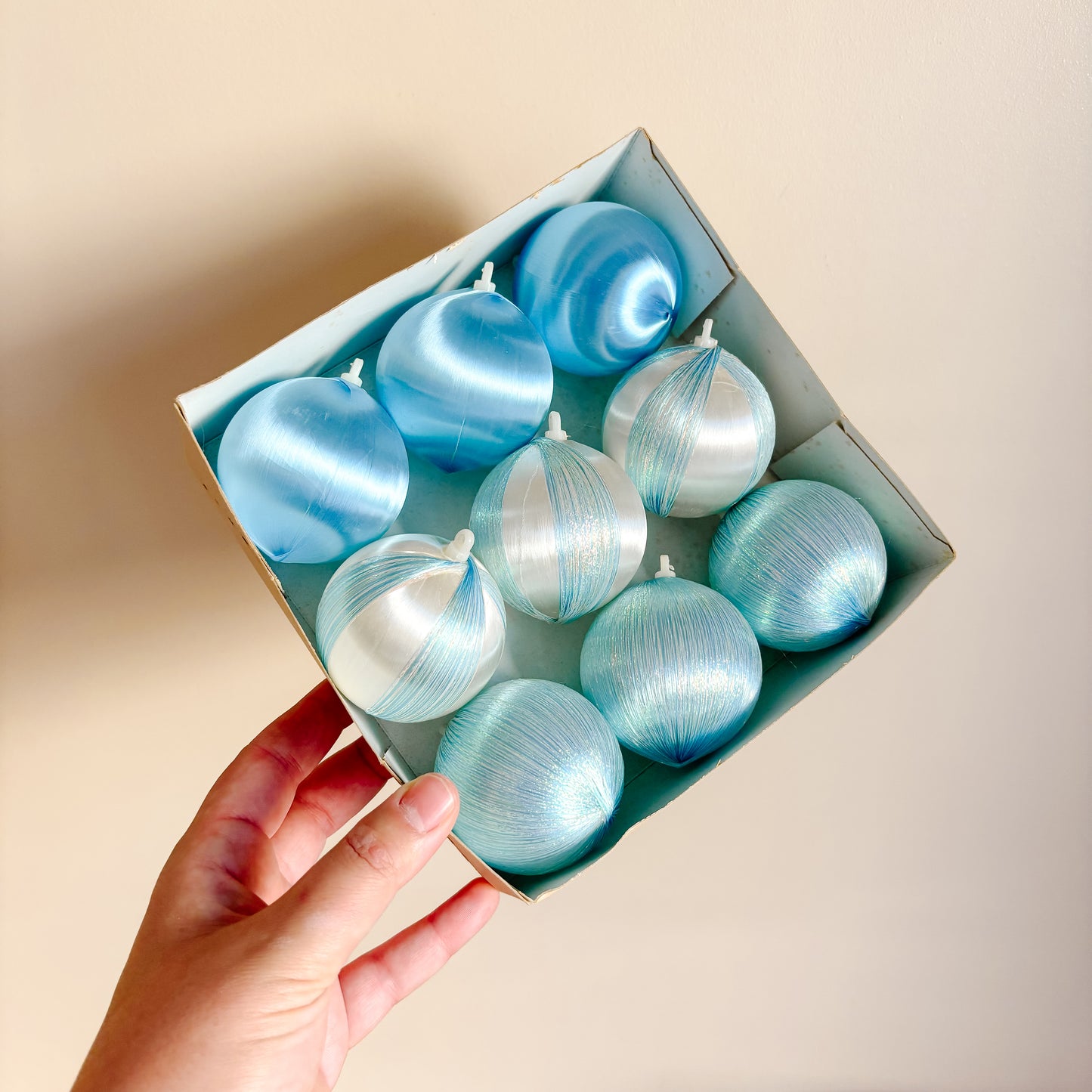 Ornament - Alderbrook Canada Blue Satin Ornaments (set of 9)