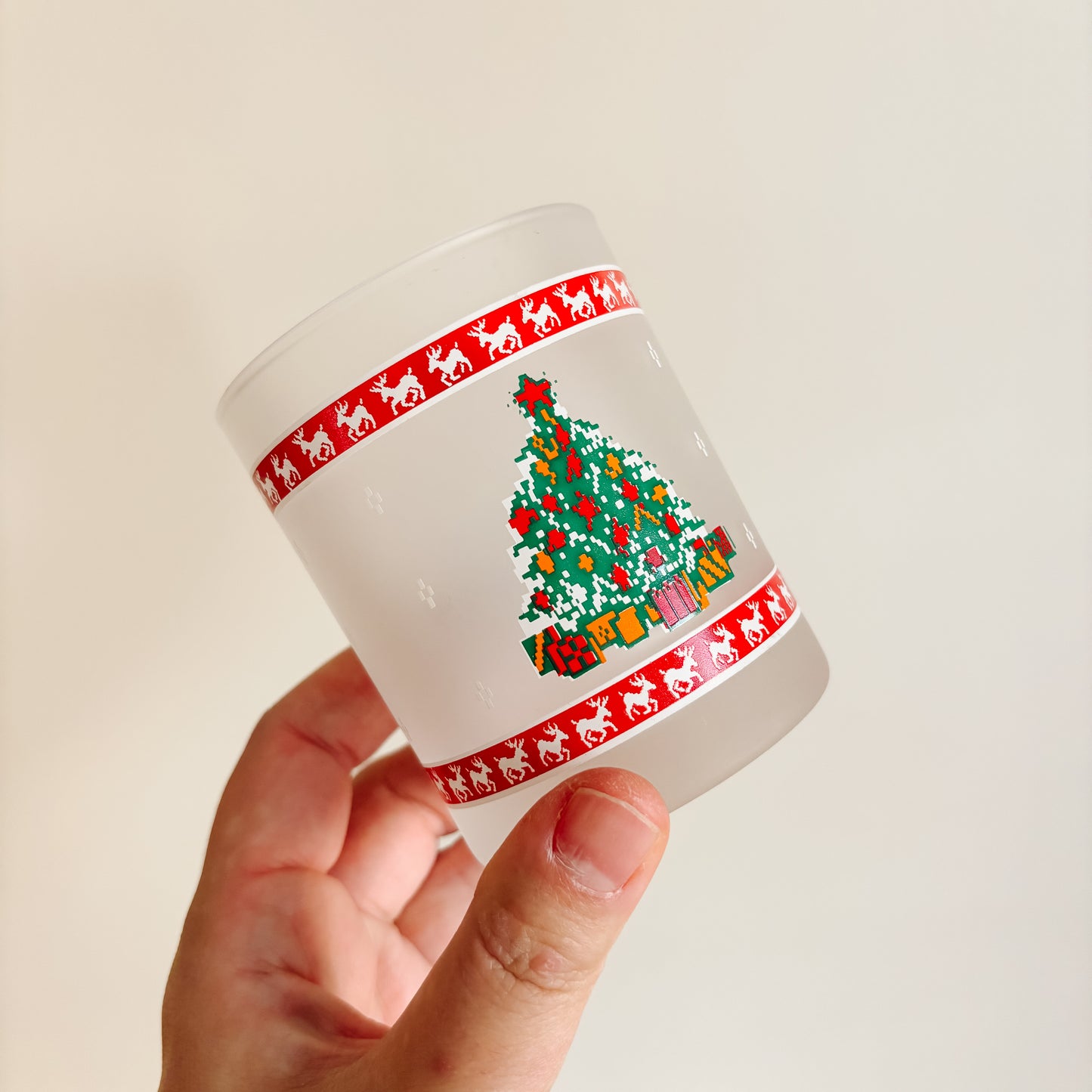 Glassware - Pixelated 8-Bit Christmas Glasses (set of 4)