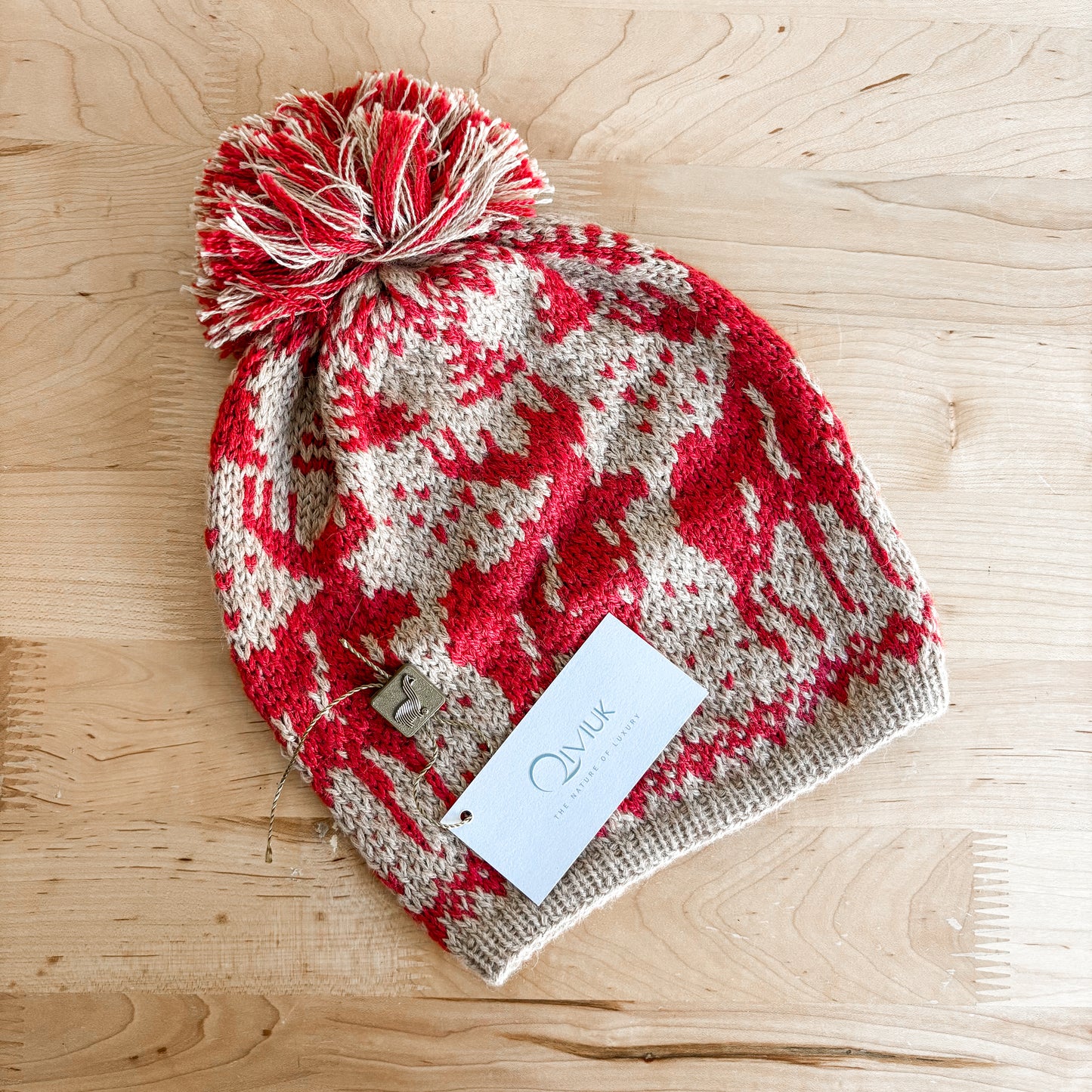 Qiviuk Home Alone Kevin McCallister Red Moose Knit Hat (Small)