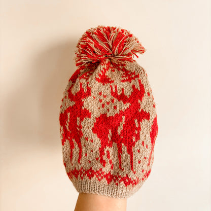 Qiviuk Home Alone Kevin McCallister Red Moose Knit Hat (Small)