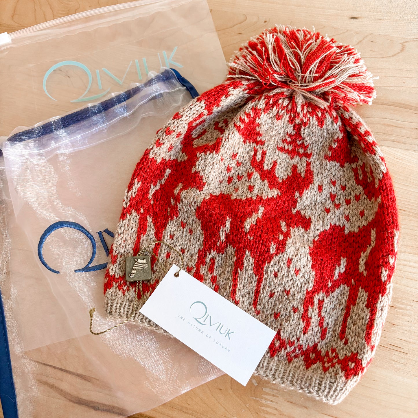 Qiviuk Home Alone Kevin McCallister Red Moose Knit Hat (Small)
