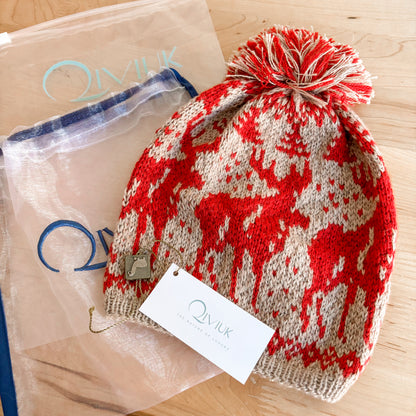 Qiviuk Home Alone Kevin McCallister Red Moose Knit Hat (Small)