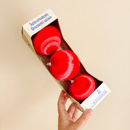 Ornament - Alderbrook Canada Large Red Satin Ornaments (set of 3)