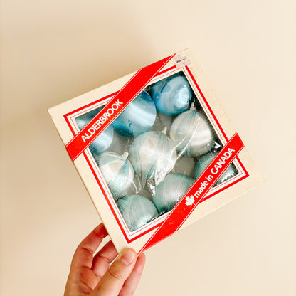 Ornament - Alderbrook Canada Blue Satin Ornaments (set of 9)