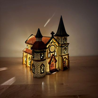 Christmas Decor - Ceramic Cathedral Church with Towers