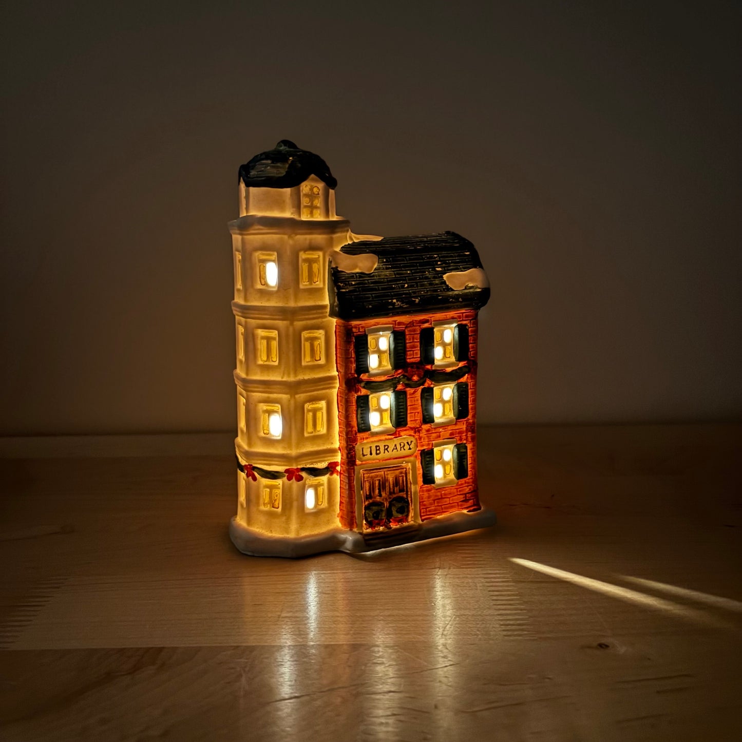 Christmas Decor - Ceramic Christmas Village Library