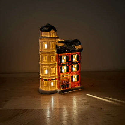 Christmas Decor - Ceramic Christmas Village Library