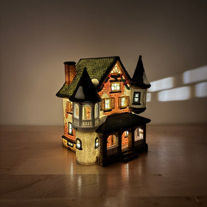 Christmas Decor - O'Well China Christmas Victorian Mansion with Turret