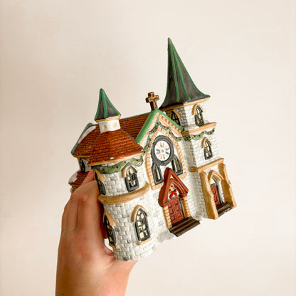 Christmas Decor - Ceramic Cathedral Church with Towers