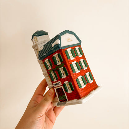Christmas Decor - Ceramic Christmas Village Library