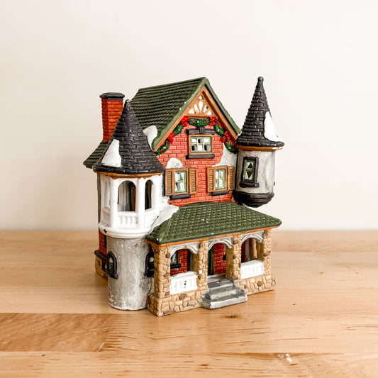 Christmas Decor - O'Well China Christmas Victorian Mansion with Turret