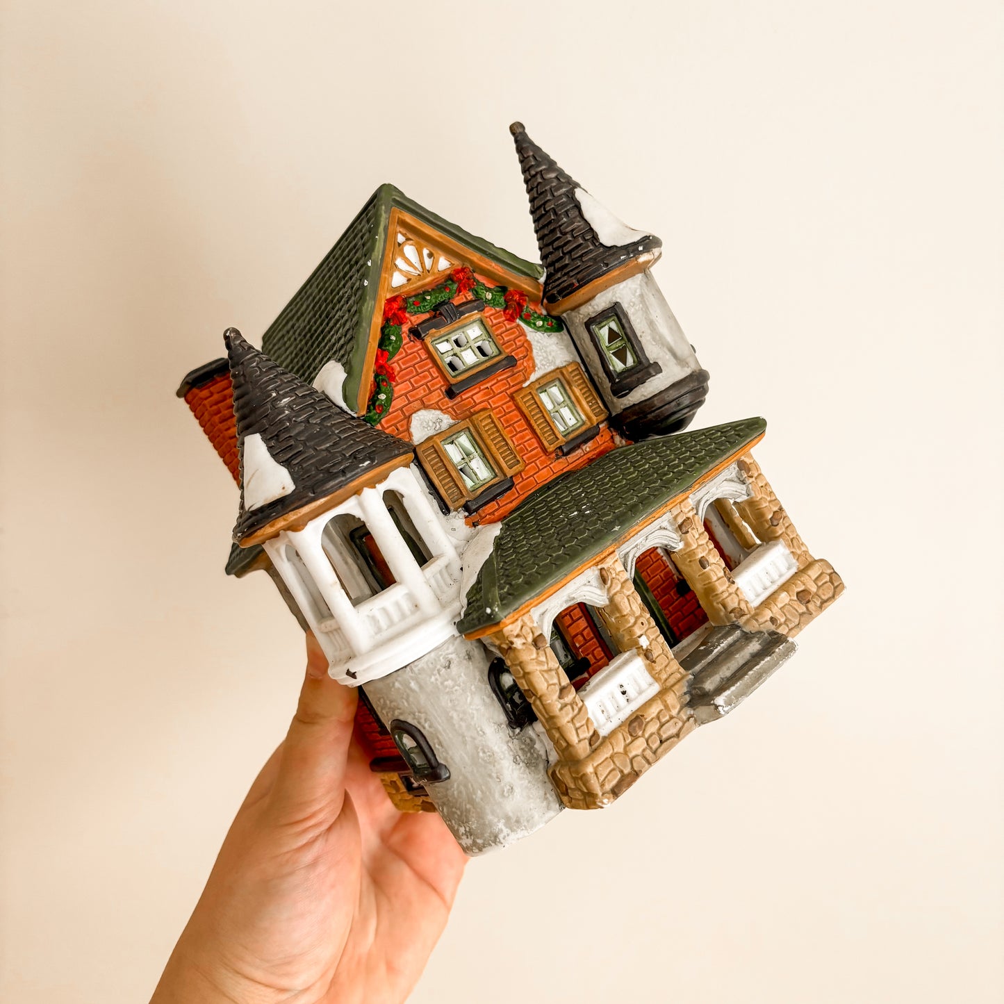 Christmas Decor - O'Well China Christmas Victorian Mansion with Turret