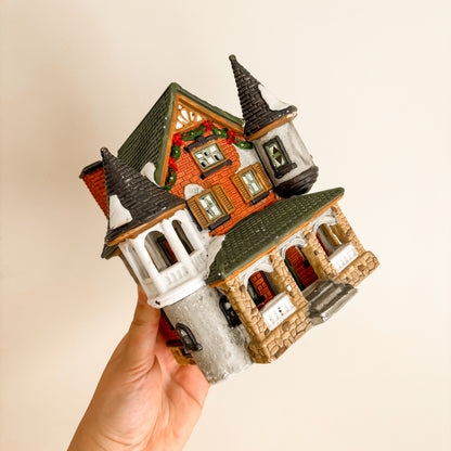 Christmas Decor - O'Well China Christmas Victorian Mansion with Turret