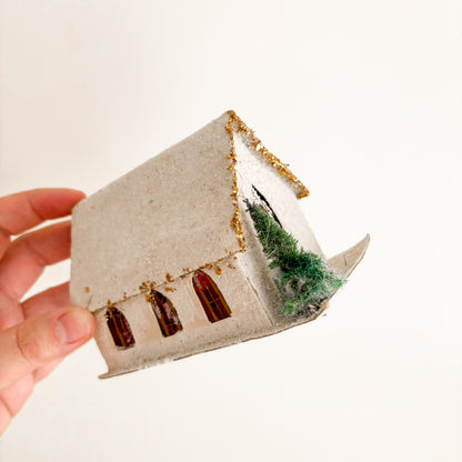 Christmas Decor - Midcentury Paper Putz Church (Made in Taiwan)