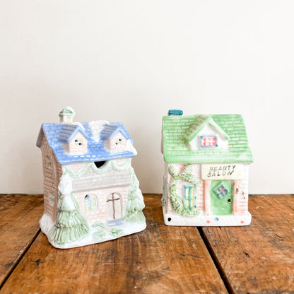 Porcelain Houses - Beauty Salon and Church (set of 2)