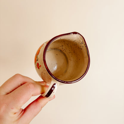 1970s Japan Valencia Orange Poppy Speckled Stoneware Creamer