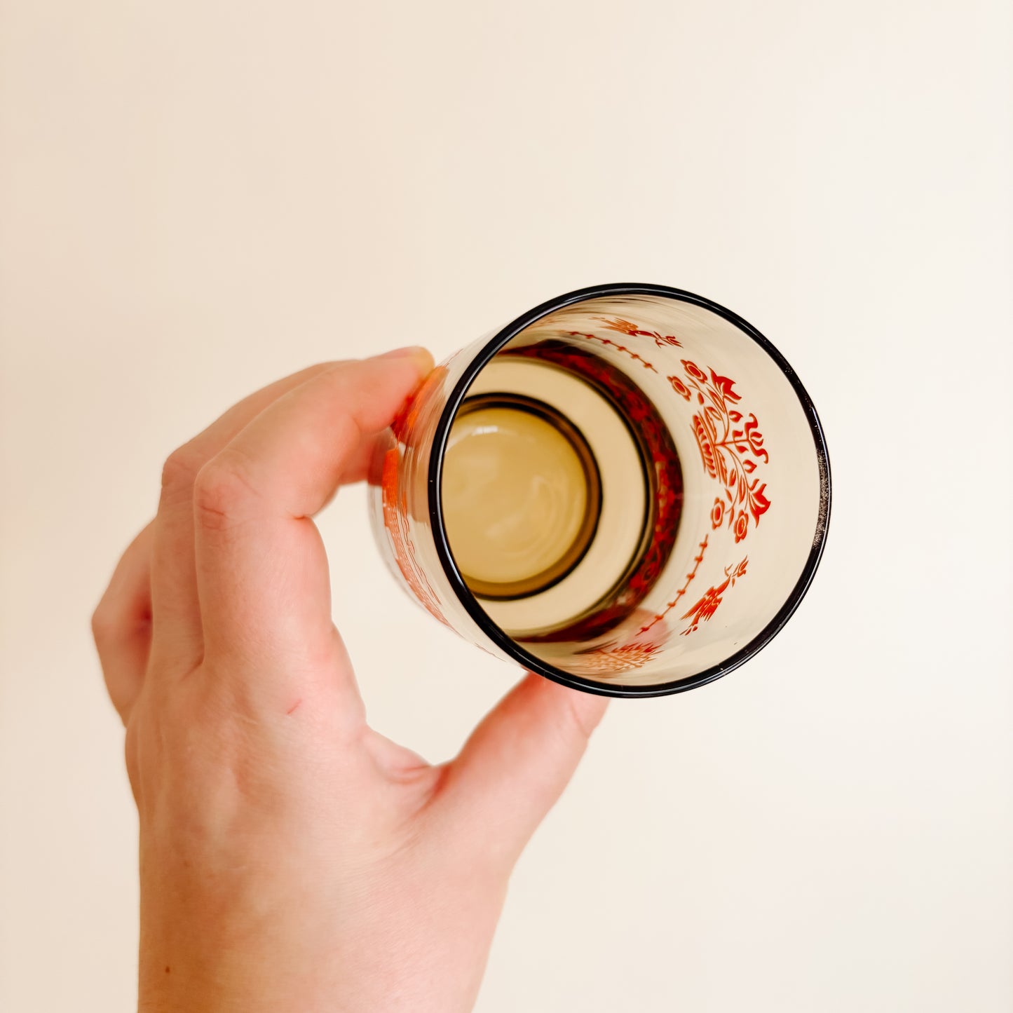 Libbey St Clair Homestead Smoky Brown and Orange Glassware - Set of 4